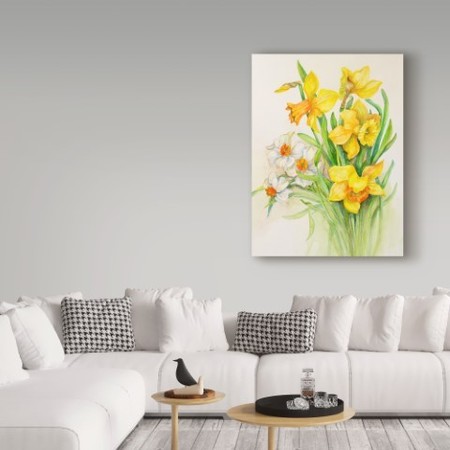 Trademark Fine Art Joanne Porter 'Daffodils Springs Calling Card' Canvas Art, 14x19 ALI30592-C1419GG